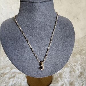 NWOT Silver Letter J Initial Necklace